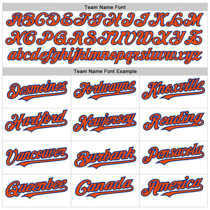 Custom White Orange-Royal 3D Pattern Design Abstract Splash Authentic Baseball Jersey