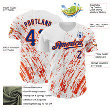 Load image into Gallery viewer, Custom White Royal-Orange 3D Pattern Design Abstract Splash Authentic Baseball Jersey
