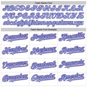 Custom White Light Blue-Purple 3D Pattern Design Abstract Splash Authentic Baseball Jersey