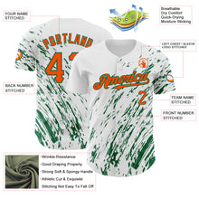 Load image into Gallery viewer, Custom White Orange-Kelly Green 3D Pattern Design Abstract Splash Authentic Baseball Jersey
