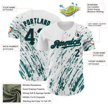 Load image into Gallery viewer, Custom White Black-Teal 3D Pattern Design Abstract Splash Authentic Baseball Jersey
