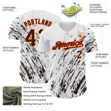 Load image into Gallery viewer, Custom White Brown-Orange 3D Pattern Design Abstract Splash Authentic Baseball Jersey
