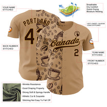 Load image into Gallery viewer, Custom Brown Old Gold 3D Pattern Design International Coffee Day Authentic Baseball Jersey
