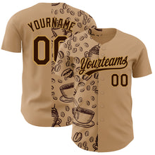 Load image into Gallery viewer, Custom Brown Old Gold 3D Pattern Design International Coffee Day Authentic Baseball Jersey
