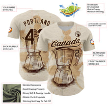 Load image into Gallery viewer, Custom Cream Brown 3D Pattern Design Vintage Coffee Maker Authentic Baseball Jersey
