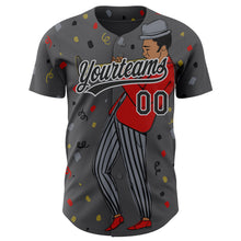 Load image into Gallery viewer, Custom Steel Gray Black-Gray 3D Pattern Jazz Music Authentic Baseball Jersey
