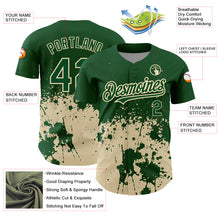 Load image into Gallery viewer, Custom Green City Cream 3D Pattern Design Abstract Splash Grunge Art Authentic Baseball Jersey
