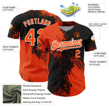 Charger l&#39;image dans la galerie, Custom Black Orange-White 3D Pattern Design Abstract Brush Stroke Authentic Baseball Jersey
