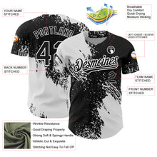 Charger l&#39;image dans la galerie, Custom Black White 3D Pattern Design Abstract Brush Stroke Authentic Baseball Jersey
