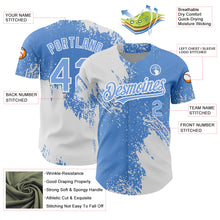 Charger l&#39;image dans la galerie, Custom Light Blue White 3D Pattern Design Abstract Brush Stroke Authentic Baseball Jersey
