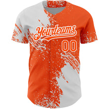 Charger l&#39;image dans la galerie, Custom Orange White 3D Pattern Design Abstract Brush Stroke Authentic Baseball Jersey
