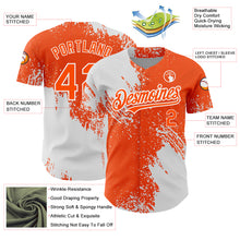 Charger l&#39;image dans la galerie, Custom Orange White 3D Pattern Design Abstract Brush Stroke Authentic Baseball Jersey
