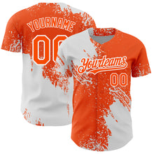 Charger l&#39;image dans la galerie, Custom Orange White 3D Pattern Design Abstract Brush Stroke Authentic Baseball Jersey
