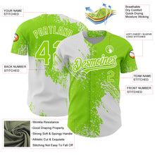 Charger l&#39;image dans la galerie, Custom Neon Green White 3D Pattern Design Abstract Brush Stroke Authentic Baseball Jersey
