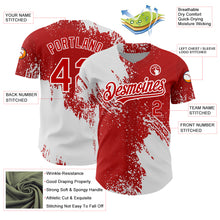 Charger l&#39;image dans la galerie, Custom Red White 3D Pattern Design Abstract Brush Stroke Authentic Baseball Jersey
