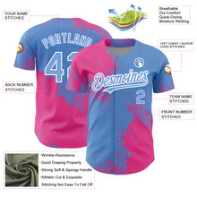 Charger l&#39;image dans la galerie, Custom Light Blue Pink-White 3D Pattern Design Abstract Brush Stroke Authentic Baseball Jersey
