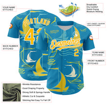 Load image into Gallery viewer, Custom Panther Blue Gold-White 3D Pattern Design Sailing Boats Authentic Baseball Jersey
