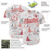 Load image into Gallery viewer, Custom White Red 3D Pattern Design Sailing Boats Authentic Baseball Jersey
