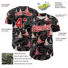 Load image into Gallery viewer, Custom Black Red-White 3D Pattern Design Sailing Boats Authentic Baseball Jersey
