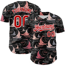 Load image into Gallery viewer, Custom Black Red-White 3D Pattern Design Sailing Boats Authentic Baseball Jersey
