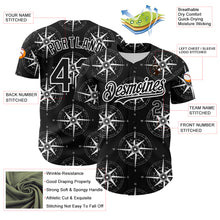 Load image into Gallery viewer, Custom Black White 3D Pattern Design Navigation Compass Authentic Baseball Jersey
