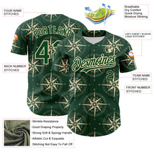 Load image into Gallery viewer, Custom Green City Cream 3D Pattern Design Navigation Compass Authentic Baseball Jersey
