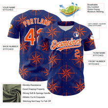 Load image into Gallery viewer, Custom Royal Orange-White 3D Pattern Design Navigation Compass Authentic Baseball Jersey
