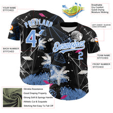 Load image into Gallery viewer, Custom Black Light Blue-White 3D Pattern Design Sailing Boats Authentic Baseball Jersey
