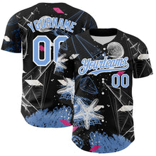 Load image into Gallery viewer, Custom Black Light Blue-White 3D Pattern Design Sailing Boats Authentic Baseball Jersey
