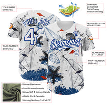 Load image into Gallery viewer, Custom White Royal 3D Pattern Design Sailing Boats Authentic Baseball Jersey
