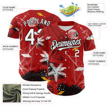 Load image into Gallery viewer, Custom Red White-Black 3D Pattern Design Sailing Boats Authentic Baseball Jersey
