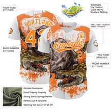 Load image into Gallery viewer, Custom White Bay Orange 3D Pattern Design Crocodile Authentic Baseball Jersey
