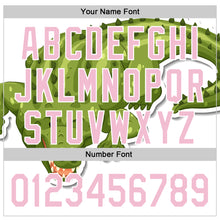 Load image into Gallery viewer, Custom White Medium Pink 3D Pattern Design Cartoon Crocodile Authentic Baseball Jersey
