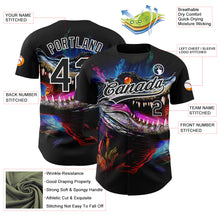 Load image into Gallery viewer, Custom Black White 3D Pattern Design Neon Crocodile Authentic Baseball Jersey
