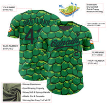 Load image into Gallery viewer, Custom Kelly Green Black 3D Pattern Design Turtle Shell Authentic Baseball Jersey
