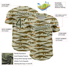 Load image into Gallery viewer, Custom Olive White 3D Pattern Design Crocodile Authentic Baseball Jersey
