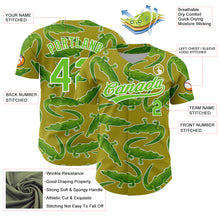 Load image into Gallery viewer, Custom Olive Aurora Green-White 3D Pattern Design Crocodile Authentic Baseball Jersey
