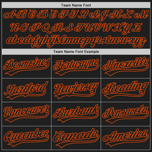 Custom Black Orange 3D Pattern Design Abstract Network Authentic Baseball Jersey