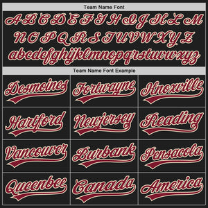 Custom Black Crimson-Cream 3D Pattern Design Abstract Network Authentic Baseball Jersey