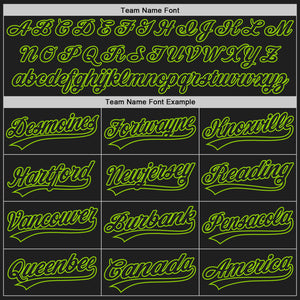 Custom Black Neon Green 3D Pattern Design Abstract Network Authentic Baseball Jersey