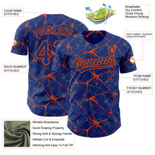 Charger l&#39;image dans la galerie, Custom Royal Orange 3D Pattern Design Abstract Network Authentic Baseball Jersey
