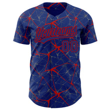 Charger l&#39;image dans la galerie, Custom Royal Red 3D Pattern Design Abstract Network Authentic Baseball Jersey
