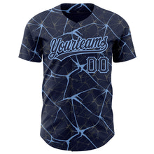 Charger l&#39;image dans la galerie, Custom Navy Light Blue 3D Pattern Design Abstract Network Authentic Baseball Jersey
