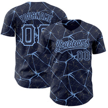 Charger l&#39;image dans la galerie, Custom Navy Light Blue 3D Pattern Design Abstract Network Authentic Baseball Jersey
