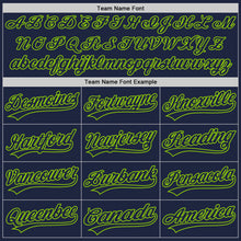 Charger l&#39;image dans la galerie, Custom Navy Neon Green 3D Pattern Design Abstract Network Authentic Baseball Jersey
