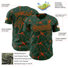 Charger l&#39;image dans la galerie, Custom Green Orange 3D Pattern Design Abstract Network Authentic Baseball Jersey
