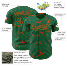 Charger l&#39;image dans la galerie, Custom Kelly Green Orange 3D Pattern Design Abstract Network Authentic Baseball Jersey
