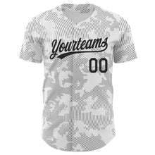 Charger l&#39;image dans la galerie, Custom White Black 3D Pattern Design Curve Lines Authentic Baseball Jersey
