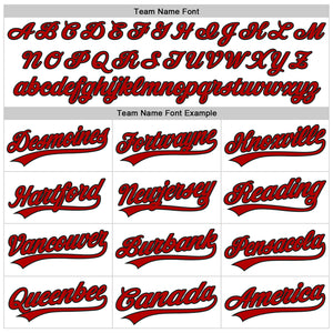 Custom White Red-Black 3D Pattern Design Curve Lines Authentic Baseball Jersey