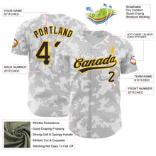 Load image into Gallery viewer, Custom White Black-Gold 3D Pattern Design Curve Lines Authentic Baseball Jersey
